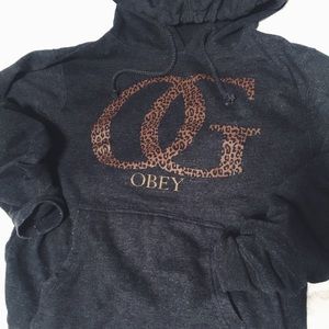 Obey cheetah hooded sweatshirt